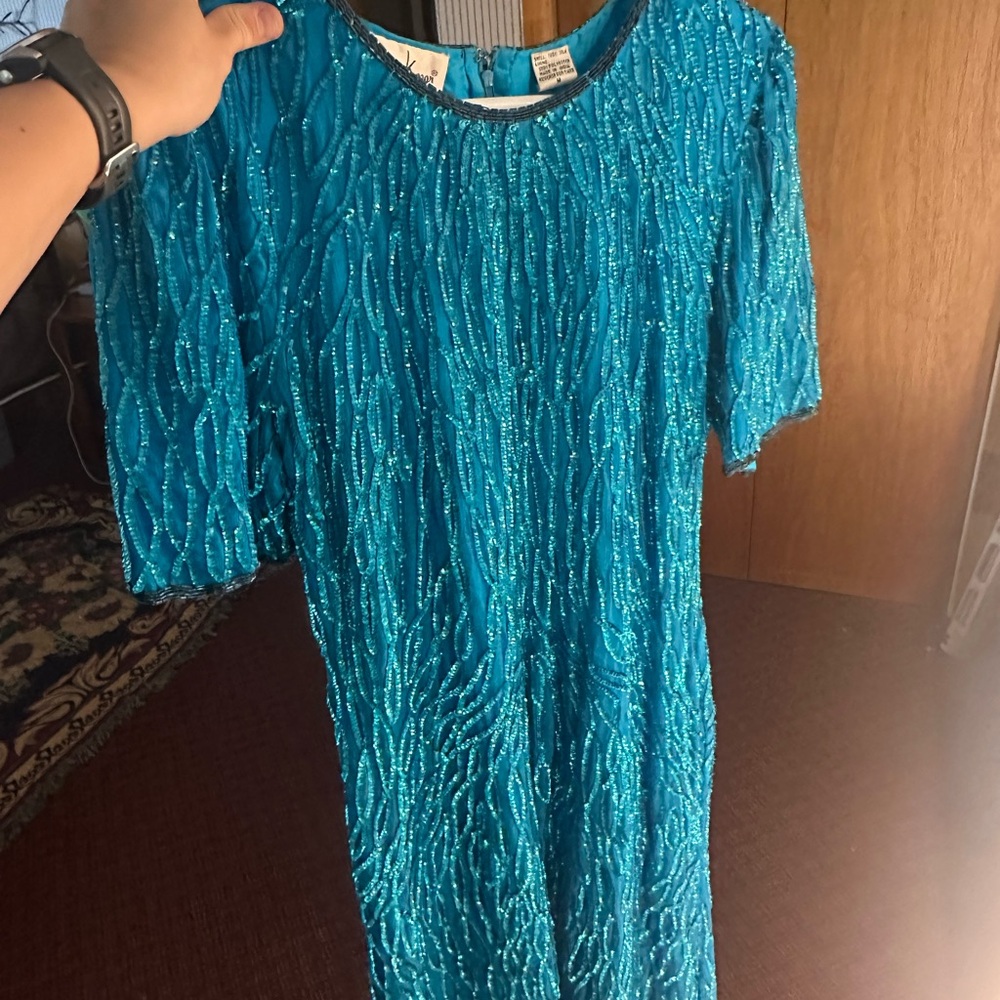 Laurence Kazar Vintage Sequin Evening Dress